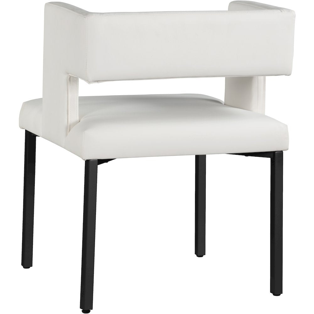 Caleb White Vegan Leather Dining Chair, Set of 2