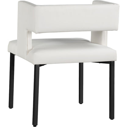 Caleb White Vegan Leather Dining Chair, Set of 2