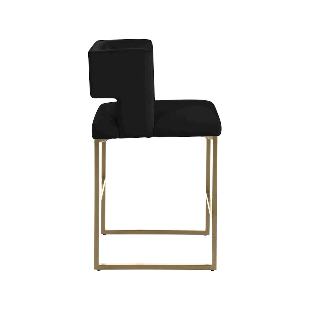 Caleb Black Velvet Counter Stool, Set of 2