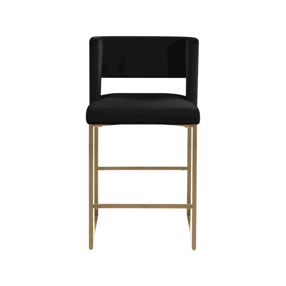 Caleb Black Velvet Counter Stool, Set of 2