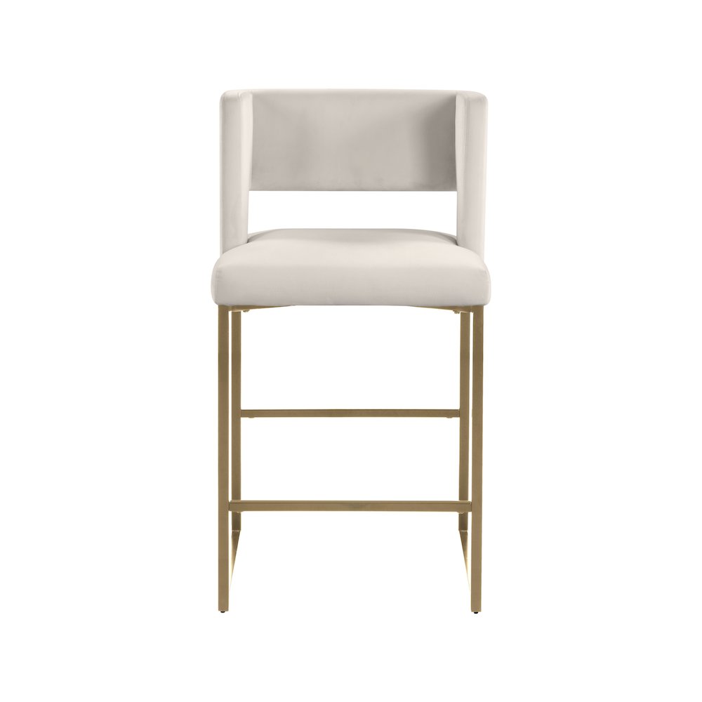 Caleb Cream Velvet Counter Stool, Set of 2