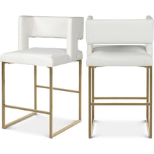 Caleb White Vegan Leather Counter Stool, Set of 2