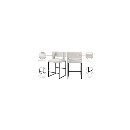 Caleb Cream Velvet Counter Stool, Set of 2