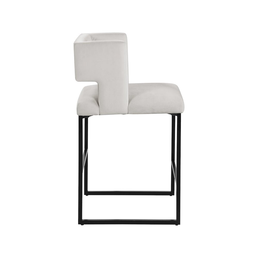 Caleb Cream Velvet Counter Stool, Set of 2