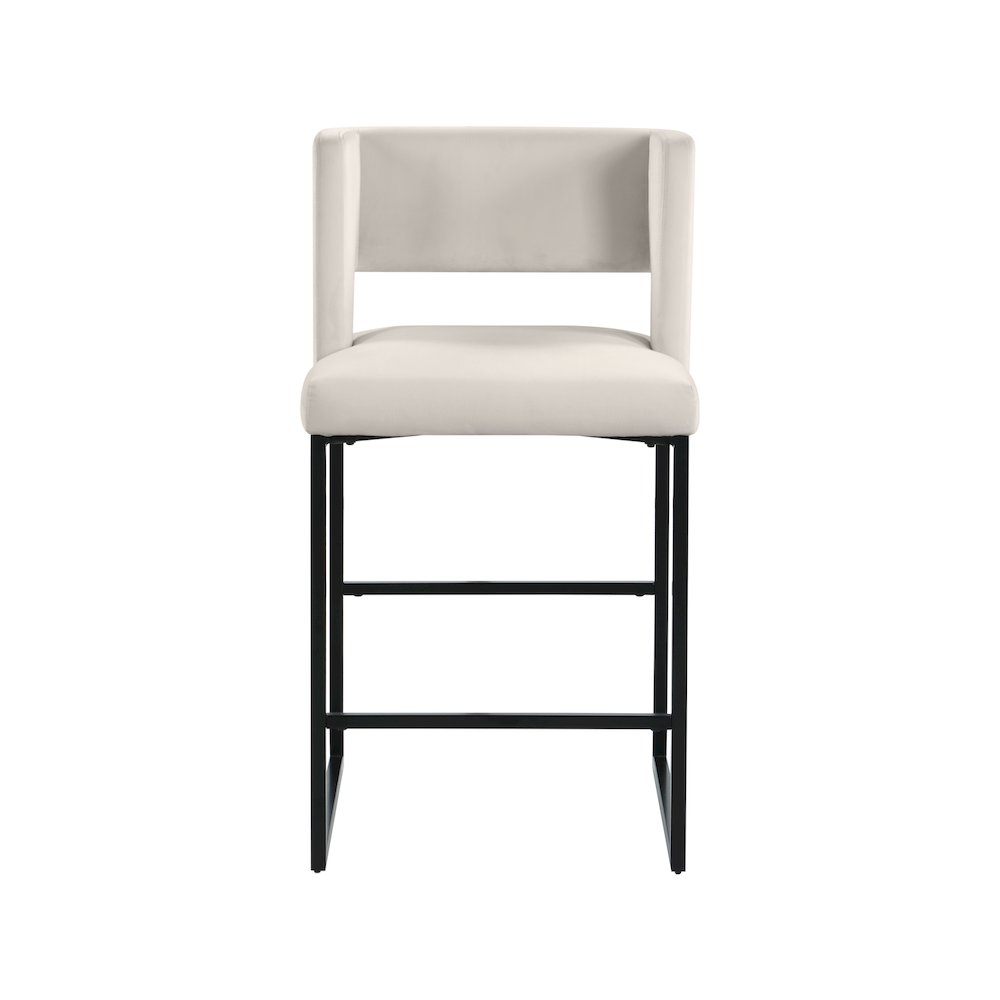 Caleb Cream Velvet Counter Stool, Set of 2