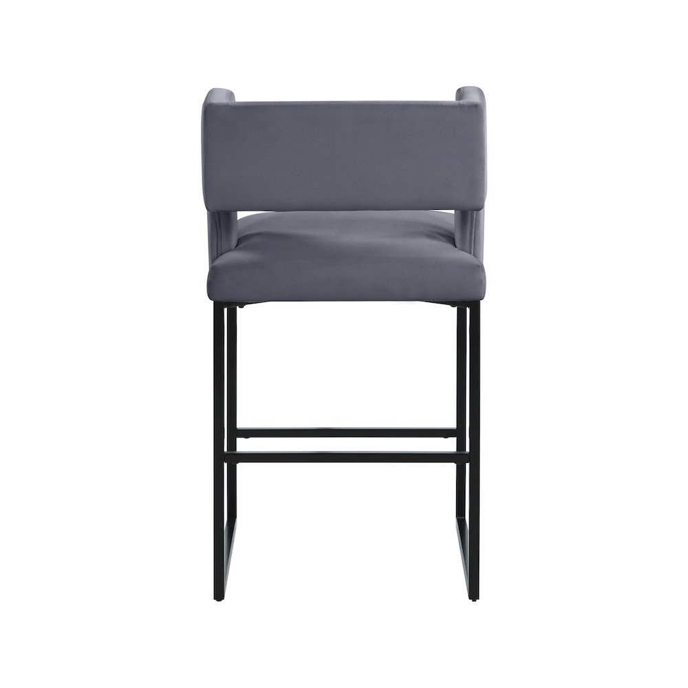 Caleb Grey Velvet Counter Stool, Set of 2