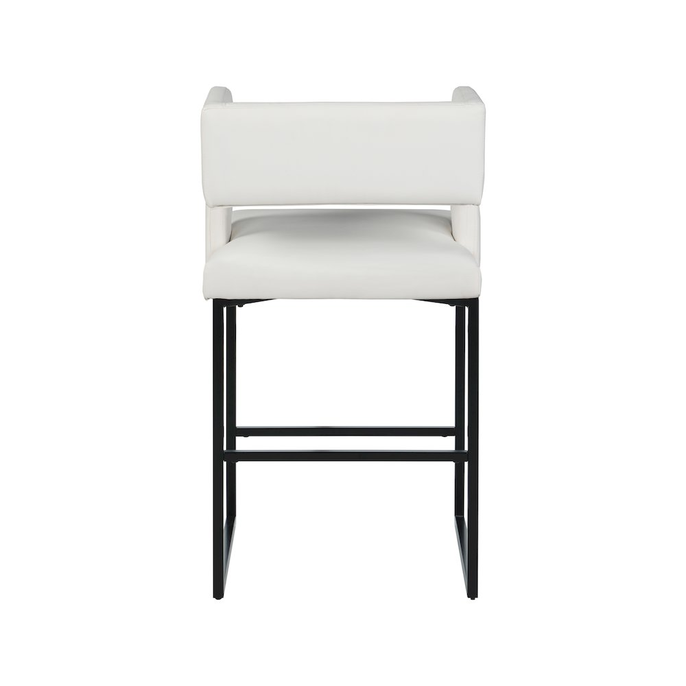 Caleb White Vegan Leather Counter Stool, Set of 2