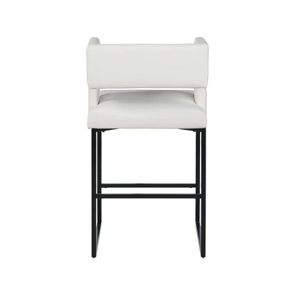 Caleb White Vegan Leather Counter Stool, Set of 2