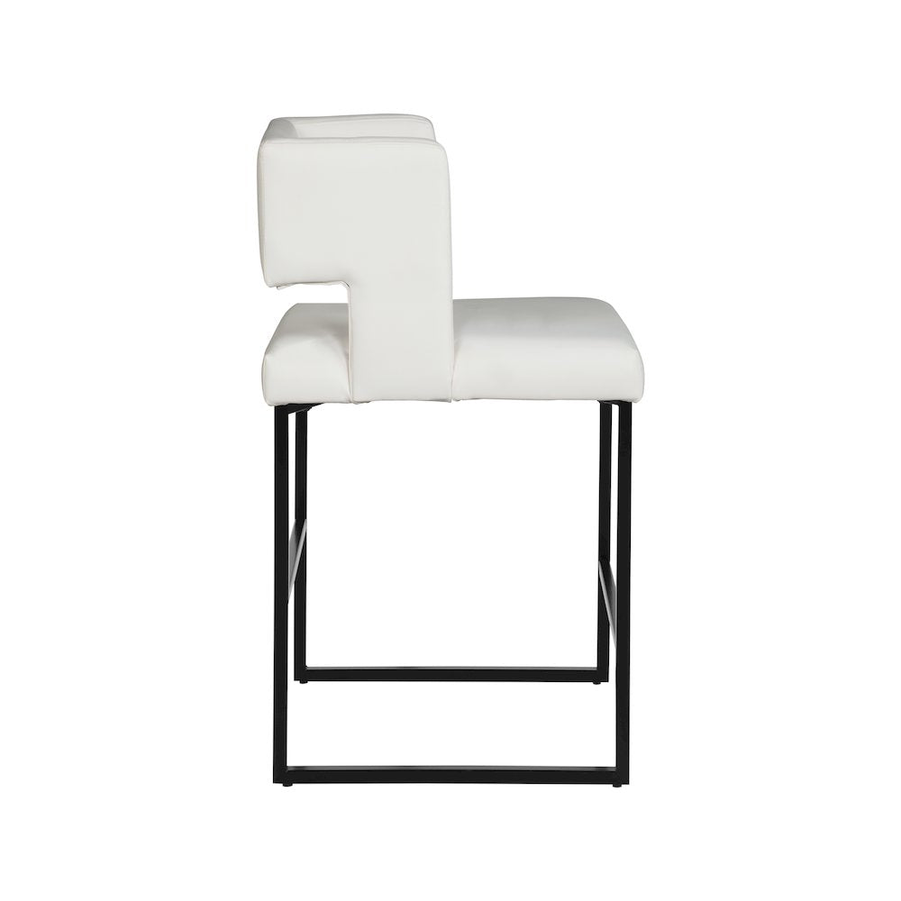 Caleb White Vegan Leather Counter Stool, Set of 2