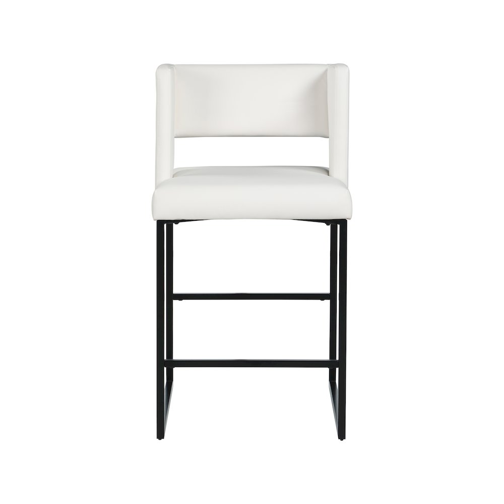 Caleb White Vegan Leather Counter Stool, Set of 2