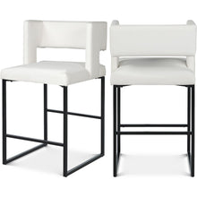 Caleb White Vegan Leather Counter Stool, Set of 2