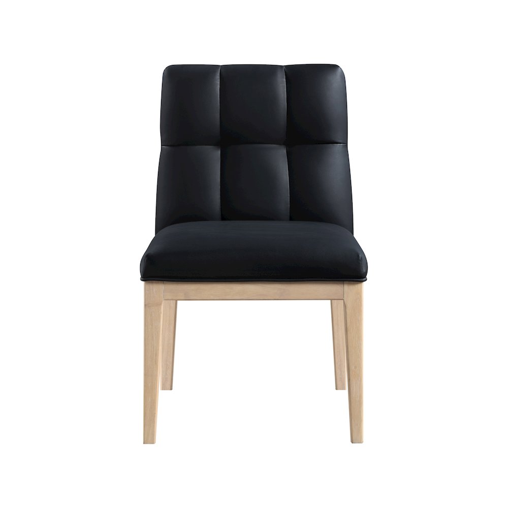 Adrian Black Vegan Leather Dining Side Chair, Set of 2