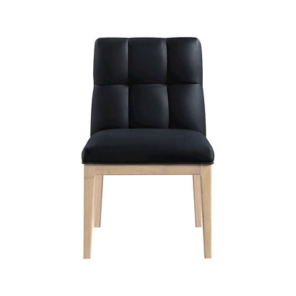 Adrian Black Vegan Leather Dining Side Chair, Set of 2