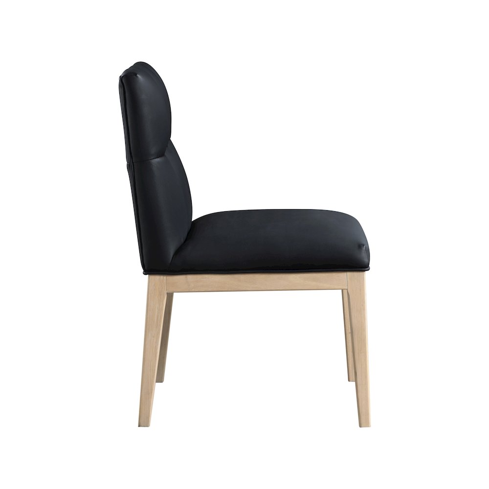 Adrian Black Vegan Leather Dining Side Chair, Set of 2