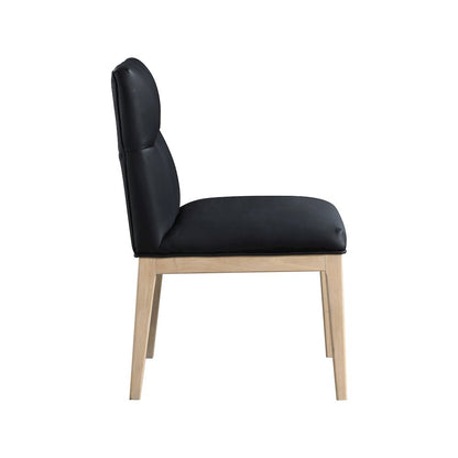 Adrian Black Vegan Leather Dining Side Chair, Set of 2