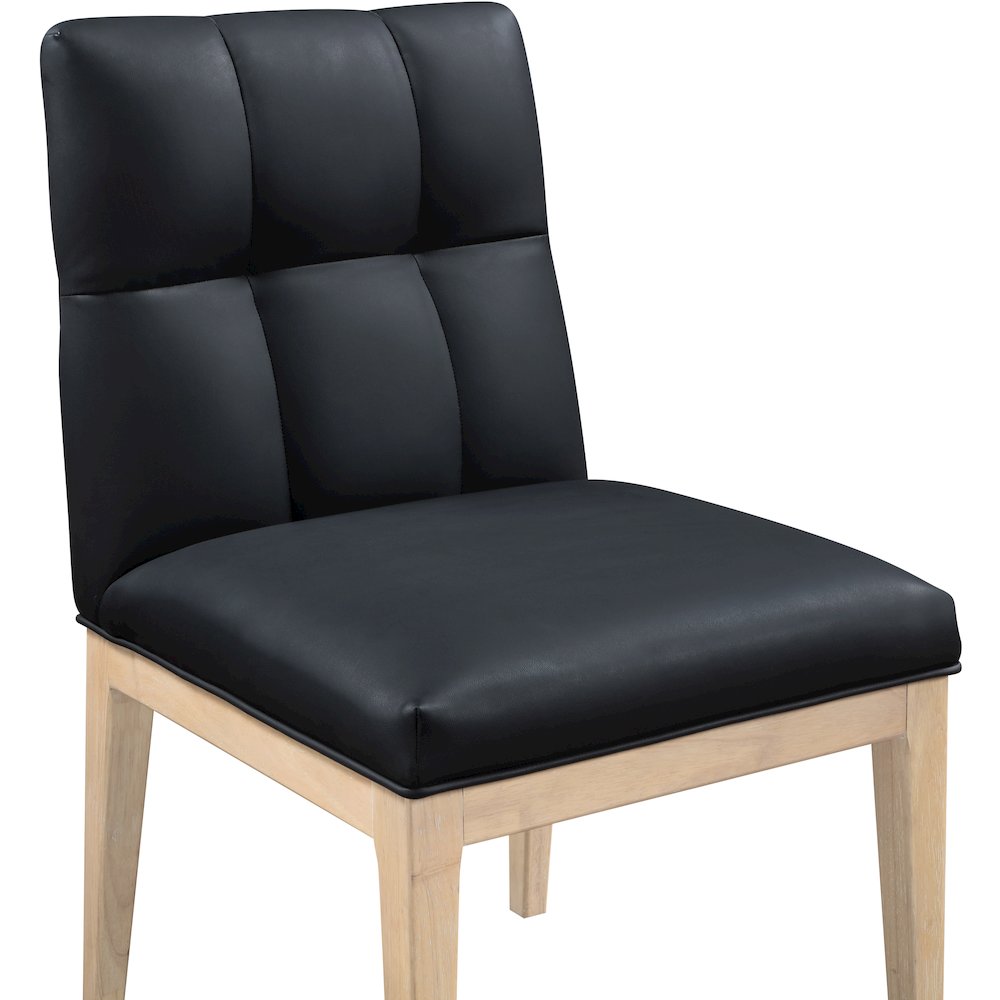 Adrian Black Vegan Leather Dining Side Chair, Set of 2