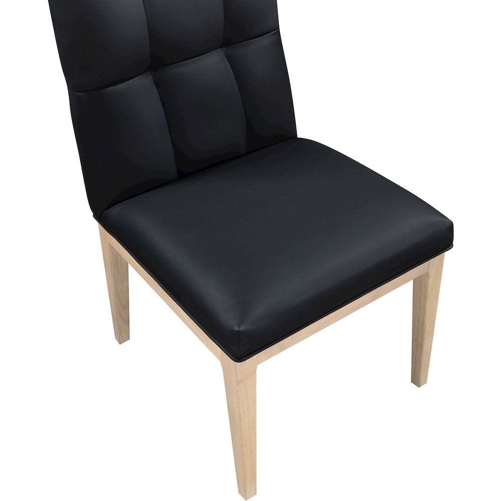 Adrian Black Vegan Leather Dining Side Chair, Set of 2