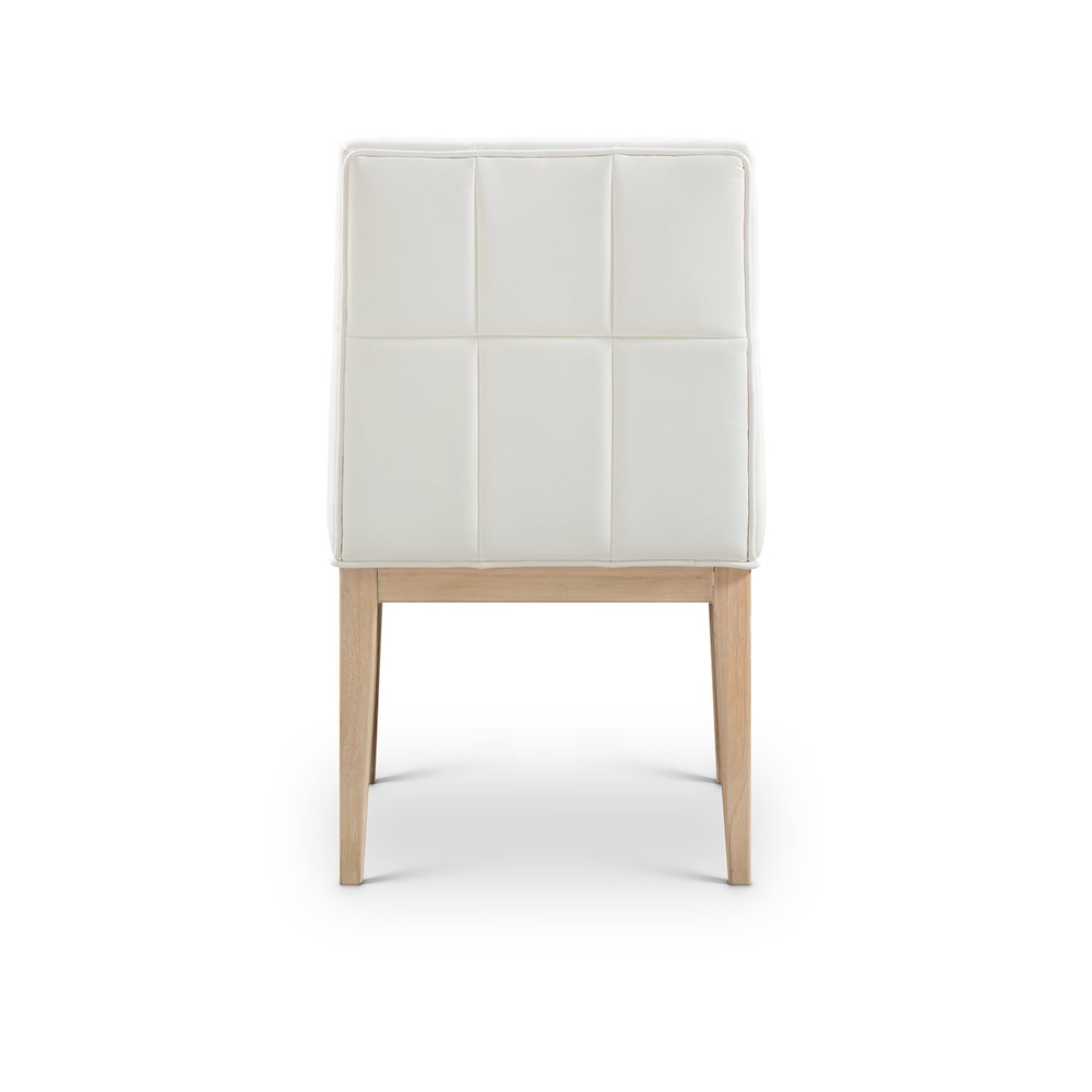 Adrian Cream Vegan Leather Dining Side Chair, Set of 2