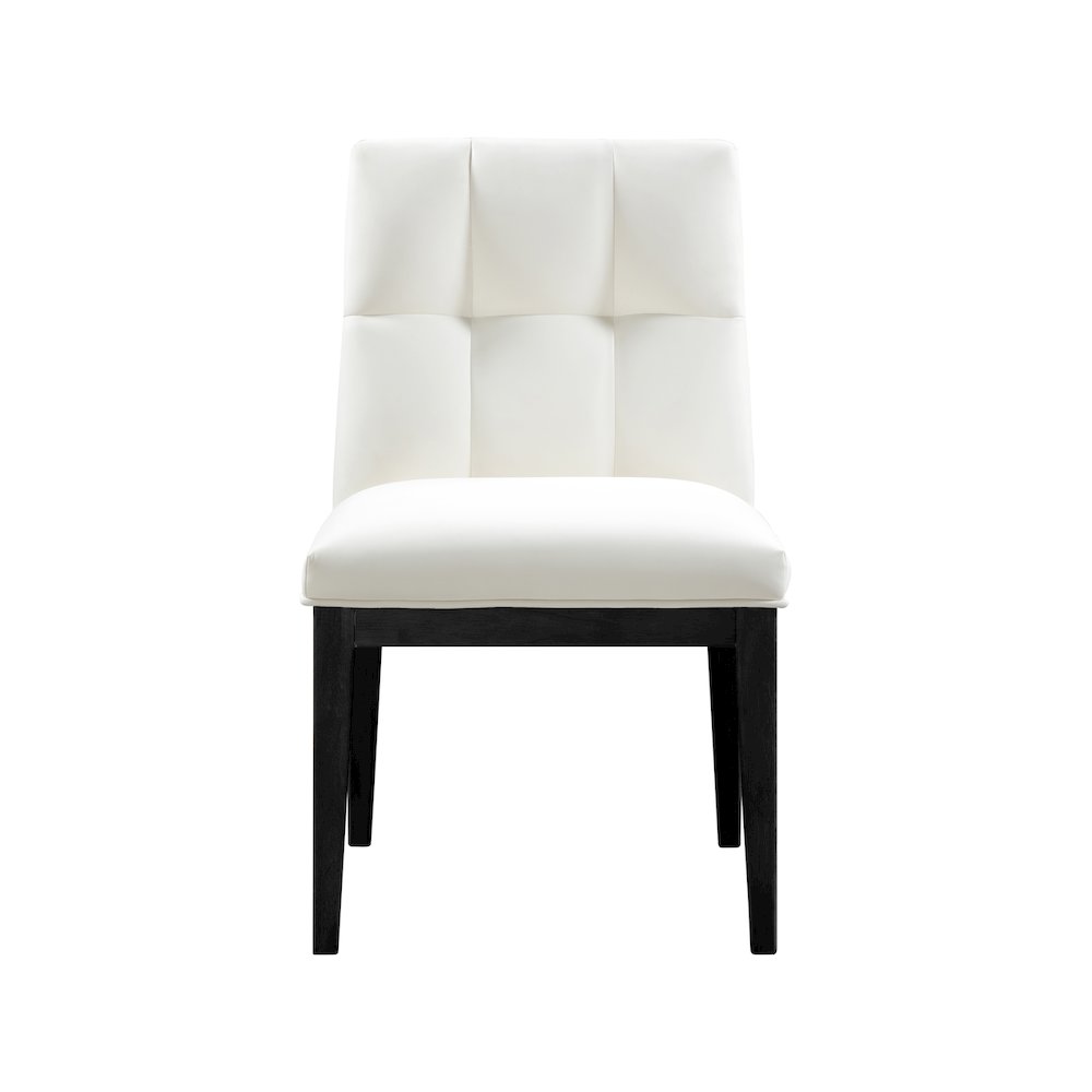 Adrian Cream Vegan Leather Dining Side Chair, Set of 2