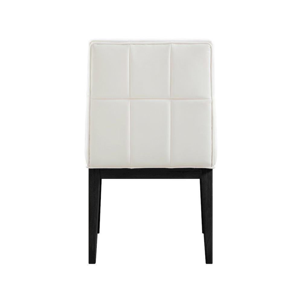 Adrian Cream Vegan Leather Dining Side Chair, Set of 2