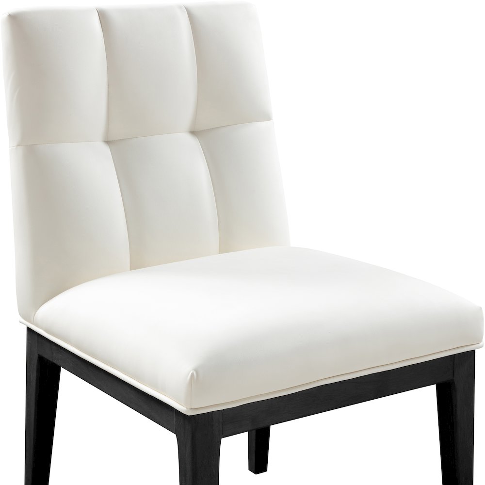 Adrian Cream Vegan Leather Dining Side Chair, Set of 2