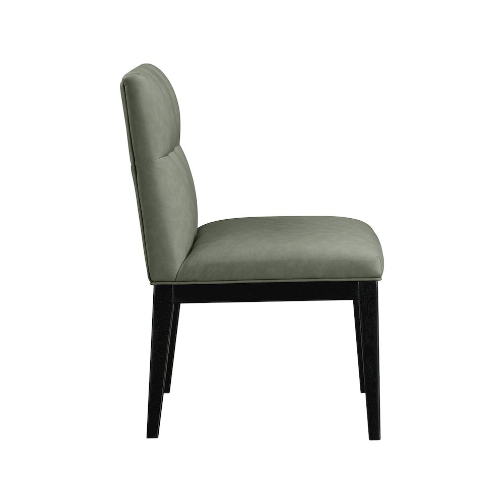 Adrian Green Vegan Leather Dining Side Chair, Set of 2