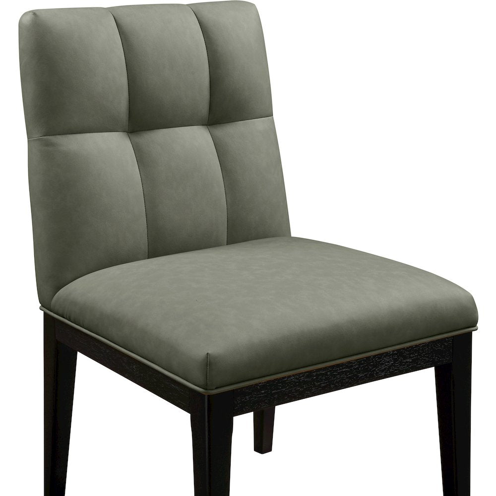 Adrian Green Vegan Leather Dining Side Chair, Set of 2