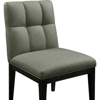 Adrian Green Vegan Leather Dining Side Chair, Set of 2