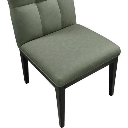 Adrian Green Vegan Leather Dining Side Chair, Set of 2