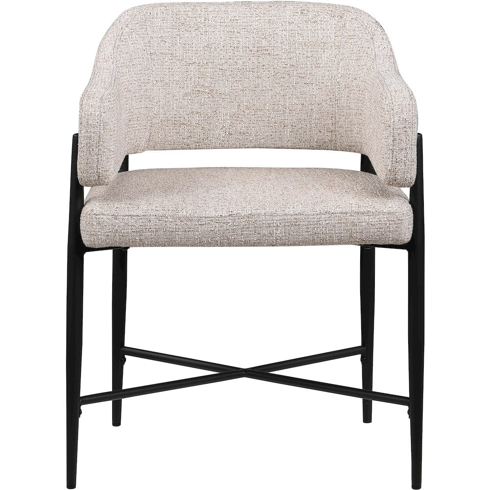 Dame Beige Fabric Upholstered Dining Chair, Set of 2