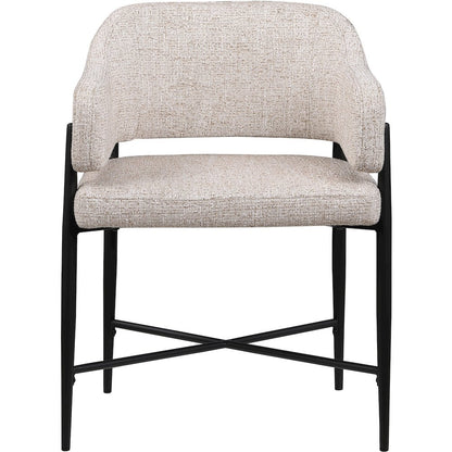 Dame Beige Fabric Upholstered Dining Chair, Set of 2