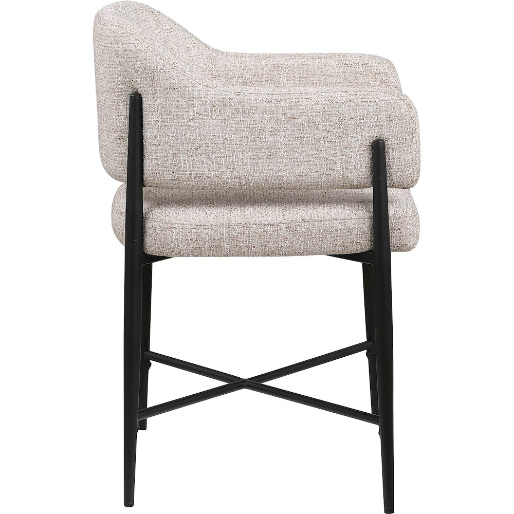 Dame Beige Fabric Upholstered Dining Chair, Set of 2