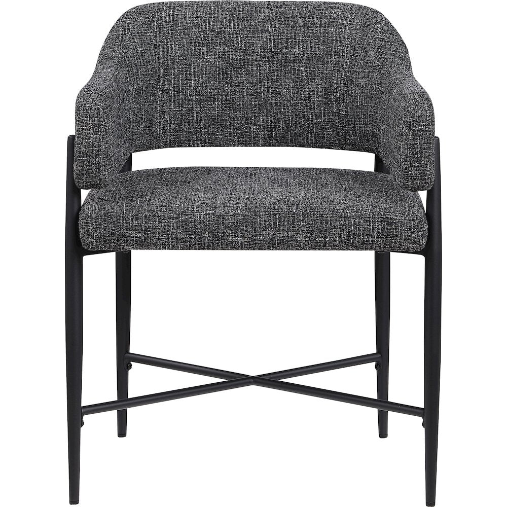 Dame Black Fabric Upholstered Dining Chair, Set of 2