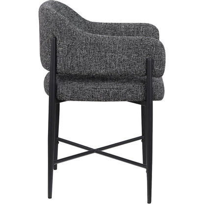 Dame Black Fabric Upholstered Dining Chair, Set of 2