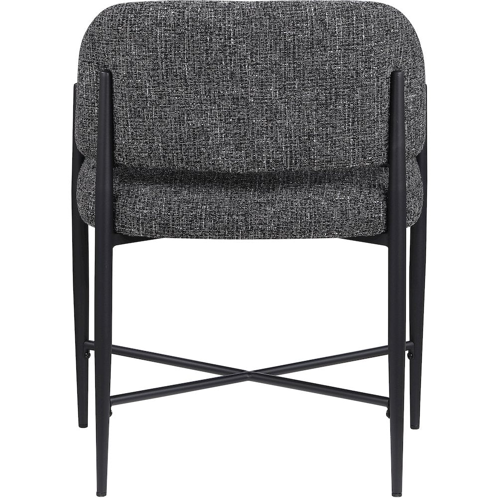 Dame Black Fabric Upholstered Dining Chair, Set of 2
