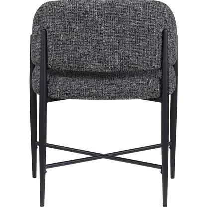 Dame Black Fabric Upholstered Dining Chair, Set of 2