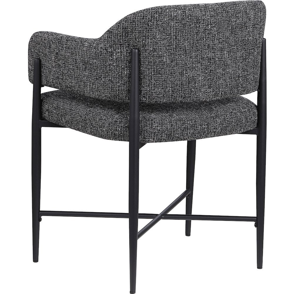 Dame Black Fabric Upholstered Dining Chair, Set of 2