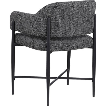 Dame Black Fabric Upholstered Dining Chair, Set of 2