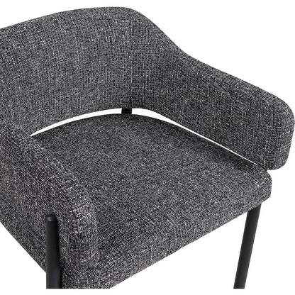 Dame Black Fabric Upholstered Dining Chair, Set of 2