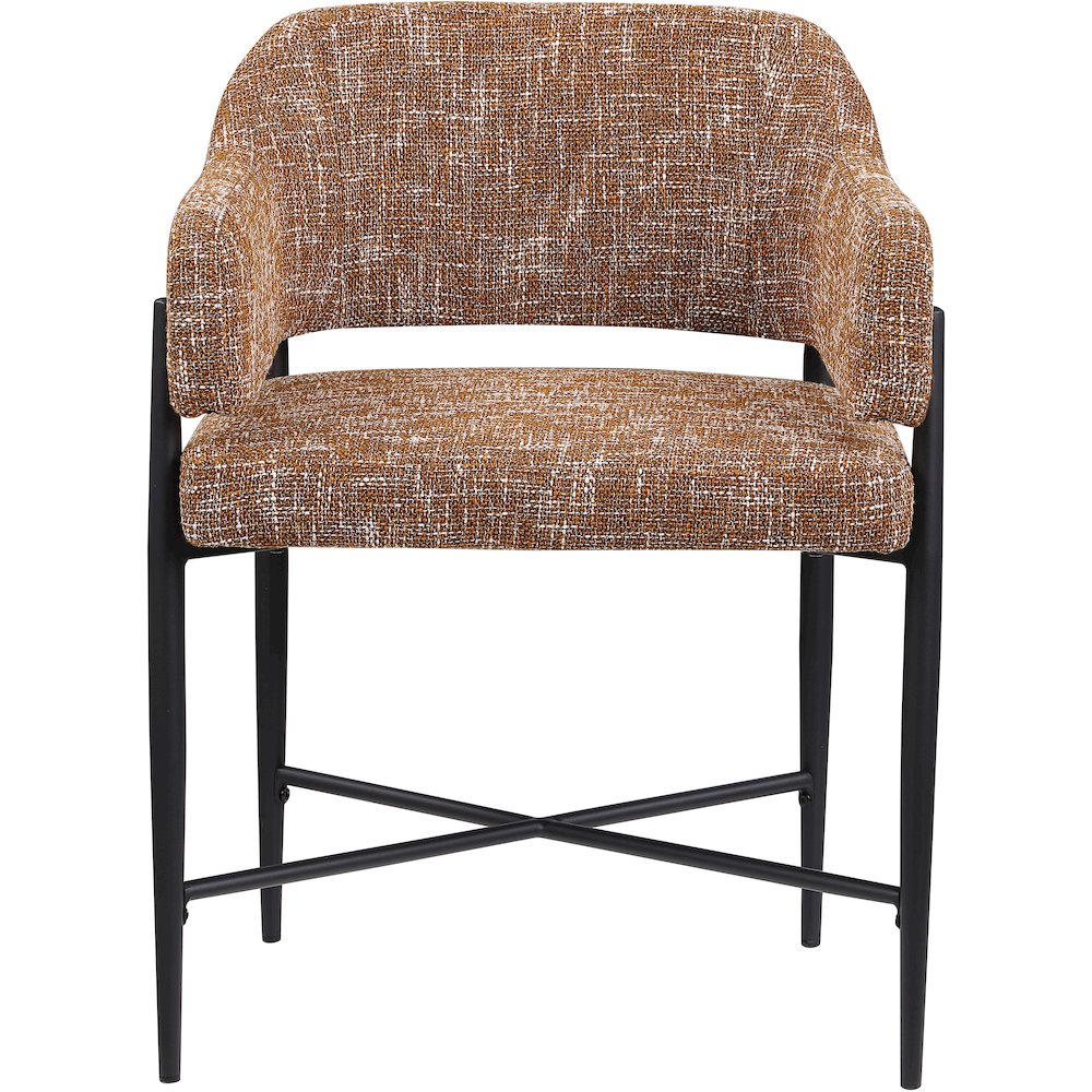 Dame Cognac Fabric Upholstered Dining Chair, Set of 2