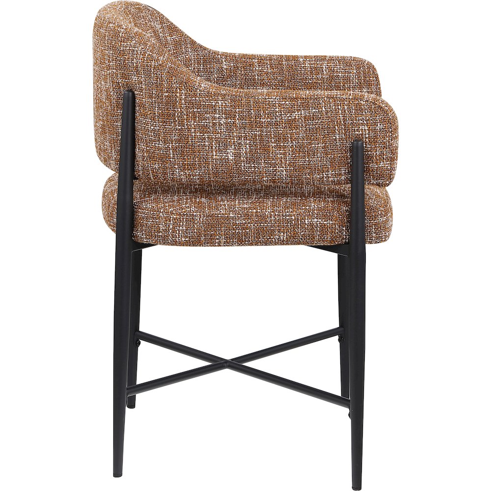 Dame Cognac Fabric Upholstered Dining Chair, Set of 2