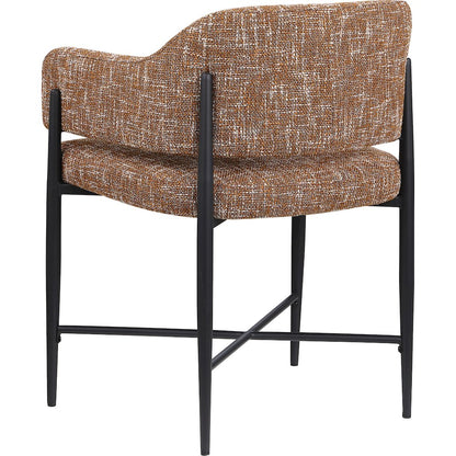 Dame Cognac Fabric Upholstered Dining Chair, Set of 2
