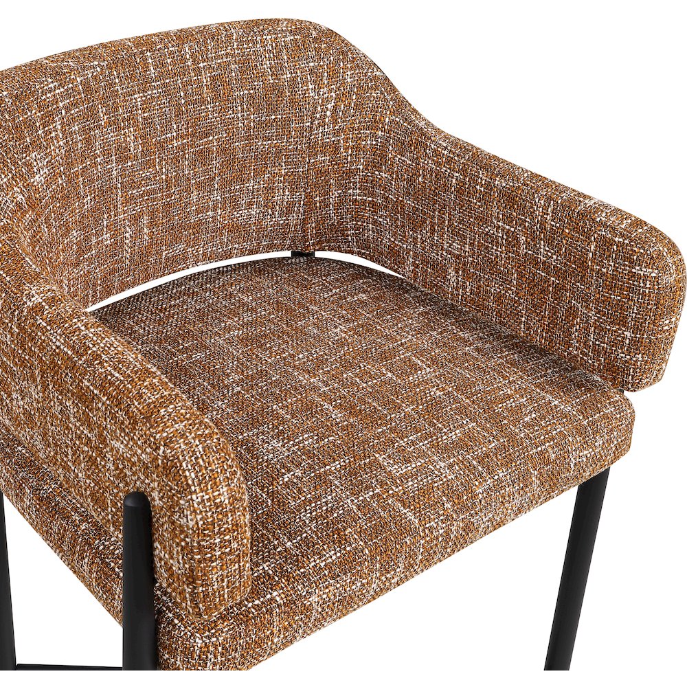 Dame Cognac Fabric Upholstered Dining Chair, Set of 2