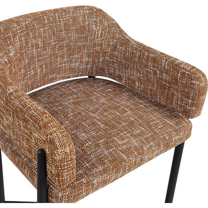 Dame Cognac Fabric Upholstered Dining Chair, Set of 2