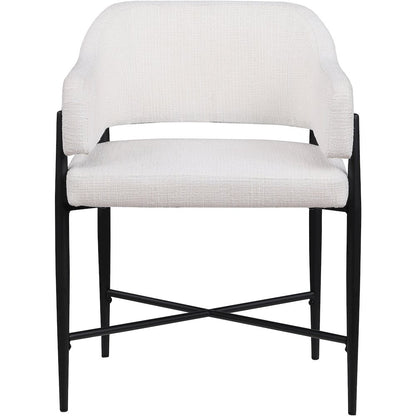 Dame Cream Fabric Upholstered Dining Chair, Set of 2