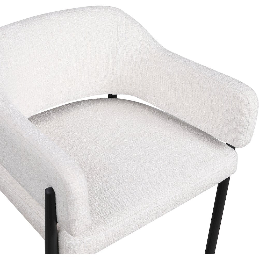 Dame Cream Fabric Upholstered Dining Chair, Set of 2