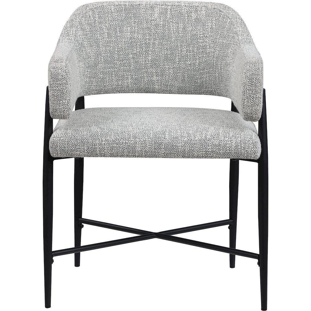Dame Grey Fabric Upholstered Dining Chair, Set of 2