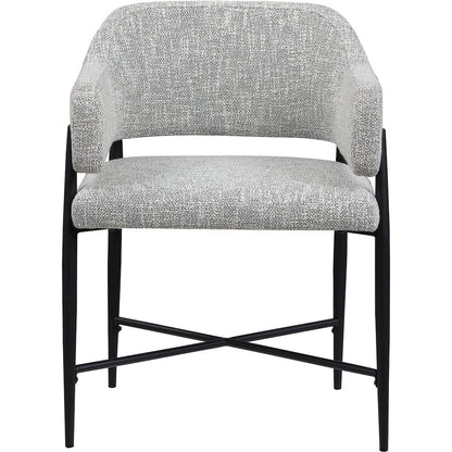 Dame Grey Fabric Upholstered Dining Chair, Set of 2