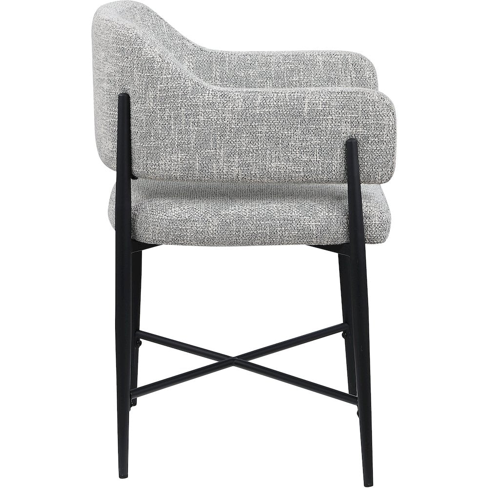 Dame Grey Fabric Upholstered Dining Chair, Set of 2
