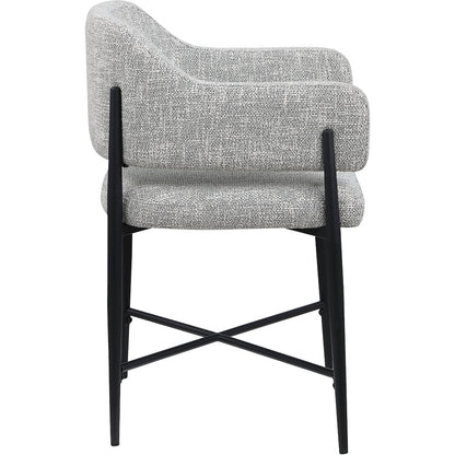 Dame Grey Fabric Upholstered Dining Chair, Set of 2